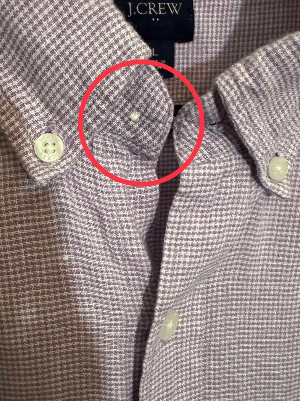 J. Crew Men’s Size Large Purple Check Houndstooth Button Up Shirt Beach Preppy